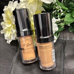 2 - LA Girl PRO Coverage Cream Foundation Illuminating Finish GLM643 Porcelain